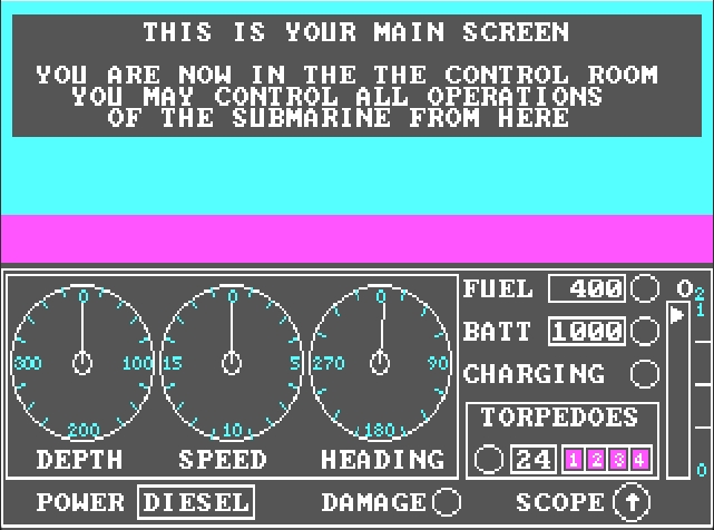 GATO - DOS game screenshot (1984) by Spectrum Holobyte